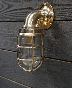 Brass Swan Neck 90 Degree Passage Wall Light – Large